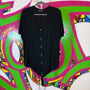 Shop Basic USA. Button Up T-Shirt with Tie Front. Size Large. Excellent cond!